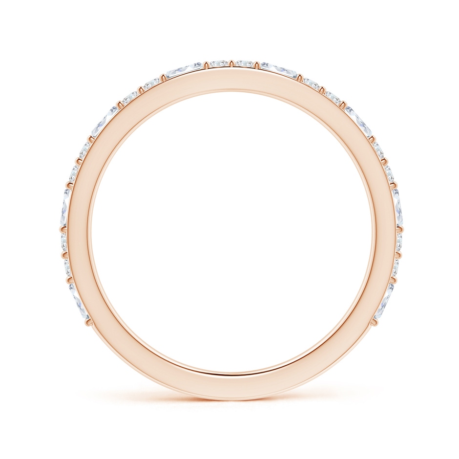 2.5x1.25mm GVS2 Baguette & Round Diamond Half Eternity Stackable Ring in Rose Gold side 199