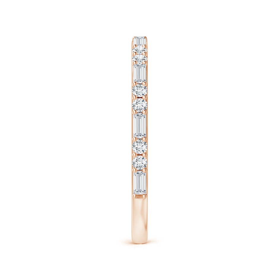 2.5x1.25mm GVS2 Baguette & Round Diamond Half Eternity Stackable Ring in Rose Gold side 299