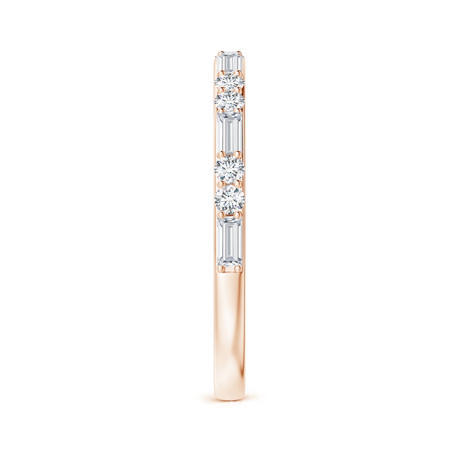 3x1.5mm GVS2 Baguette & Round Diamond Half Eternity Stackable Ring in 18K Rose Gold side 299