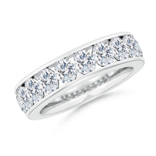 4.5x3.5mm GVS2 Channel-Set Oval Diamond Half Eternity Wedding Band in P950 Platinum