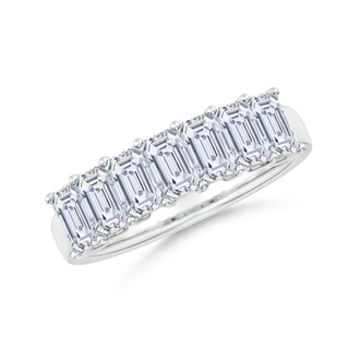 5x3mm GVS2 Prong-Set Emerald-Cut Diamond Seven Stone Wedding Band in P950 Platinum