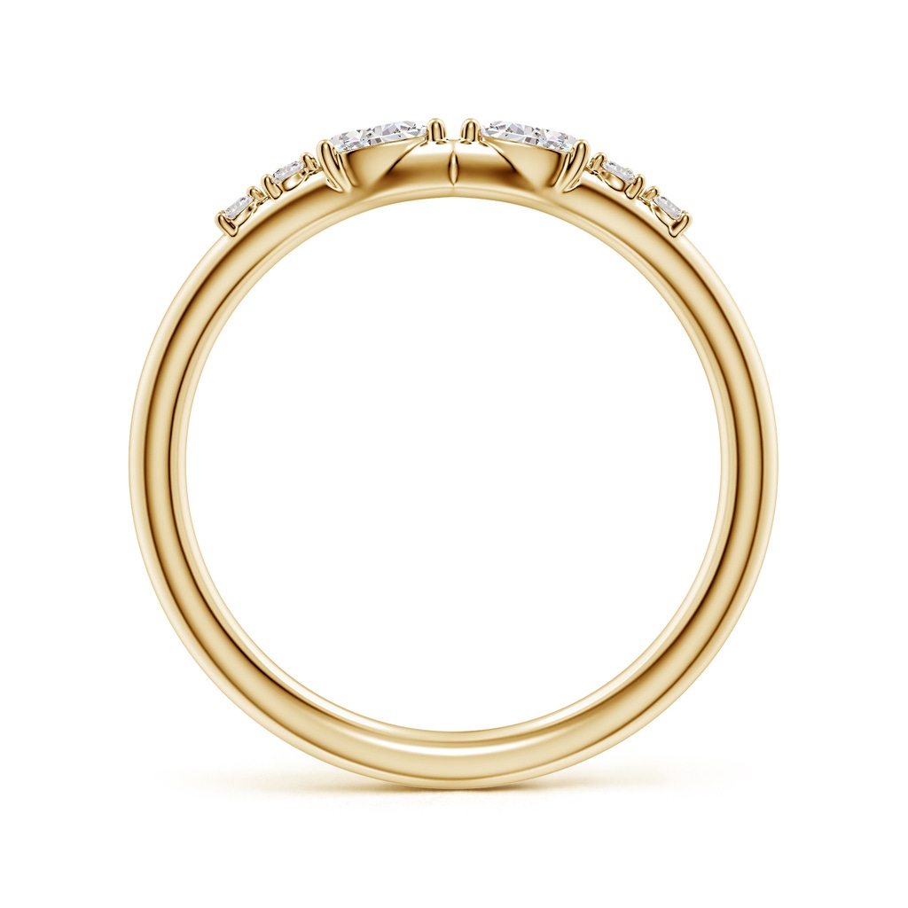 4x2.5mm IJI1I2 Pear and Round Diamond V-Shaped Wedding Ring in Yellow Gold - side 199