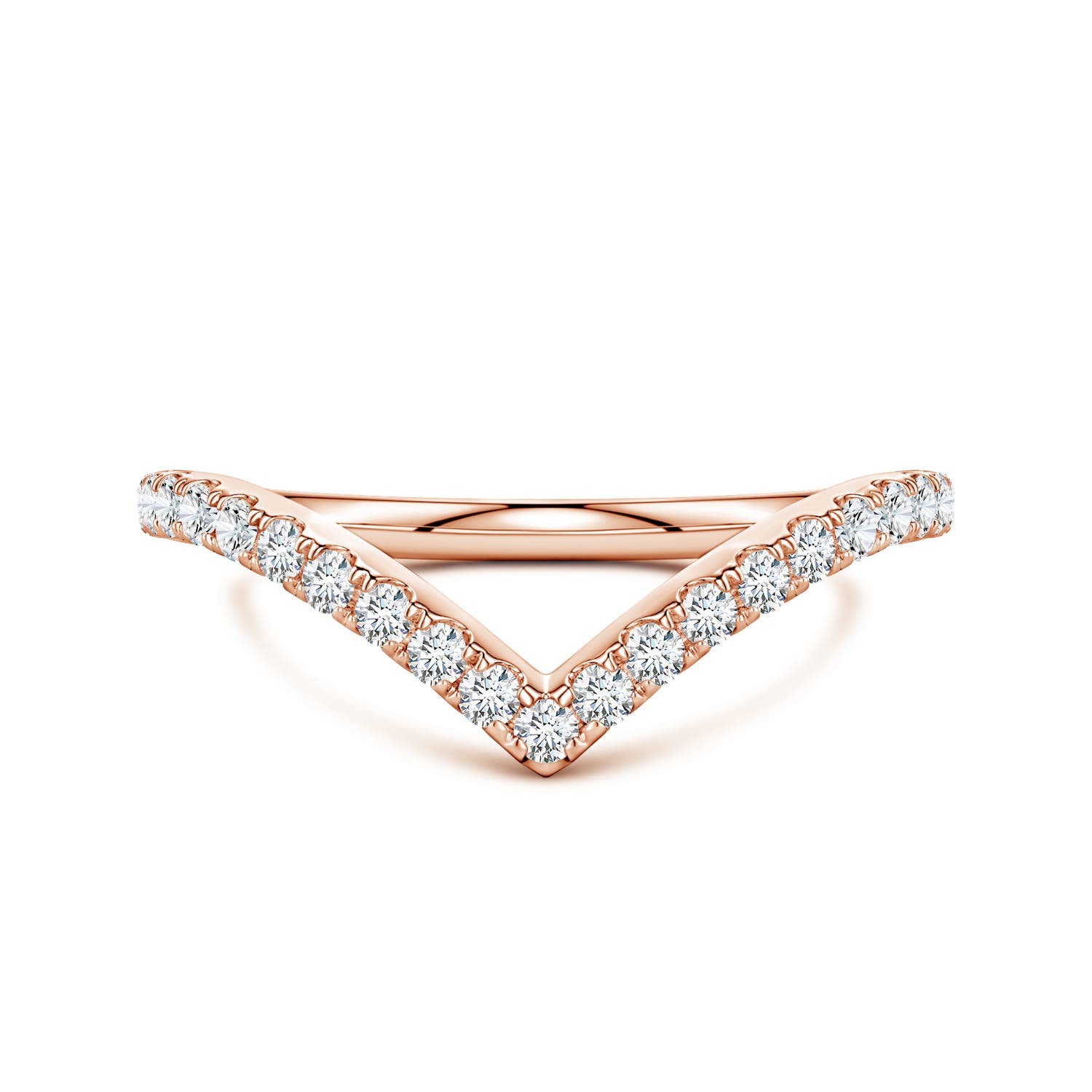 1.5mm GVS2 Diamond V-Shaped Contoured Wedding Ring in Rose Gold