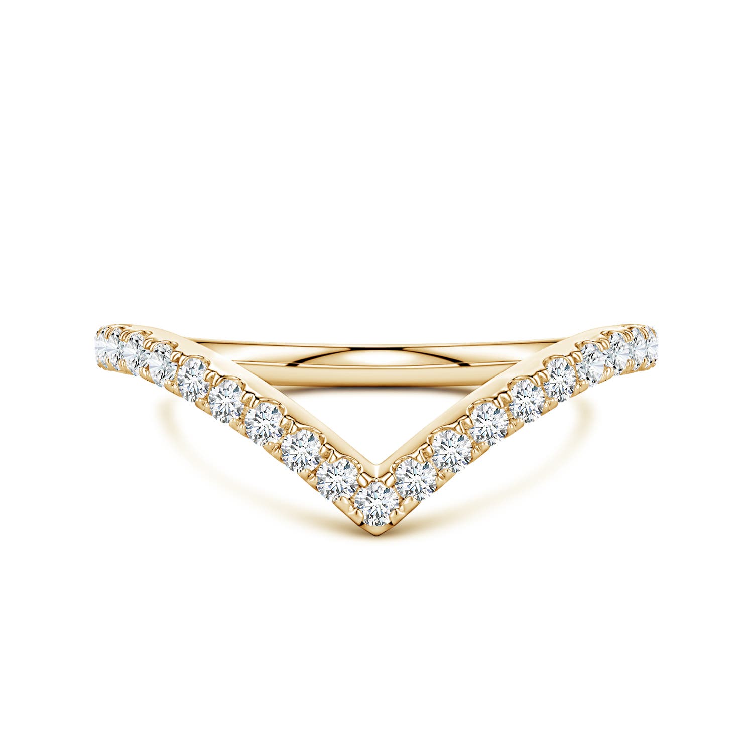 1.5mm GVS2 Diamond V-Shaped Contoured Wedding Ring in Yellow Gold