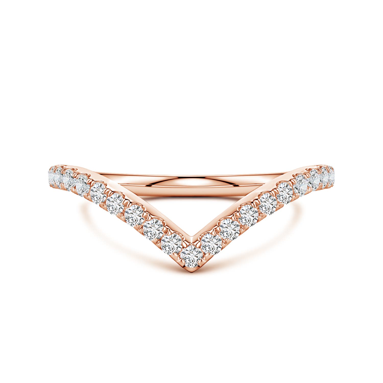 1.5mm HSI2 Diamond V-Shaped Contoured Wedding Ring in 18CT Rose Gold