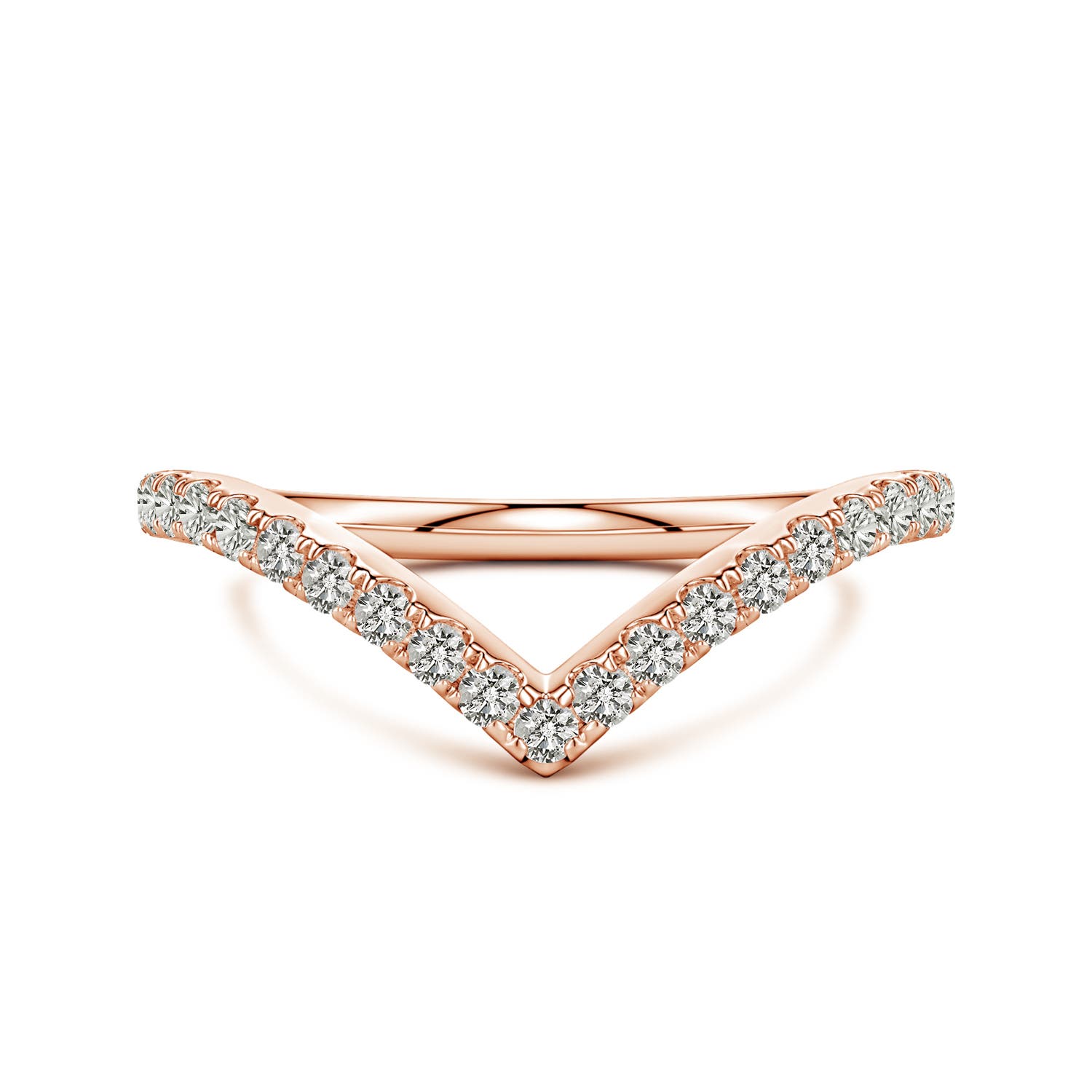 1.5mm KI3 Diamond V-Shaped Contoured Wedding Ring in 18CT Rose Gold