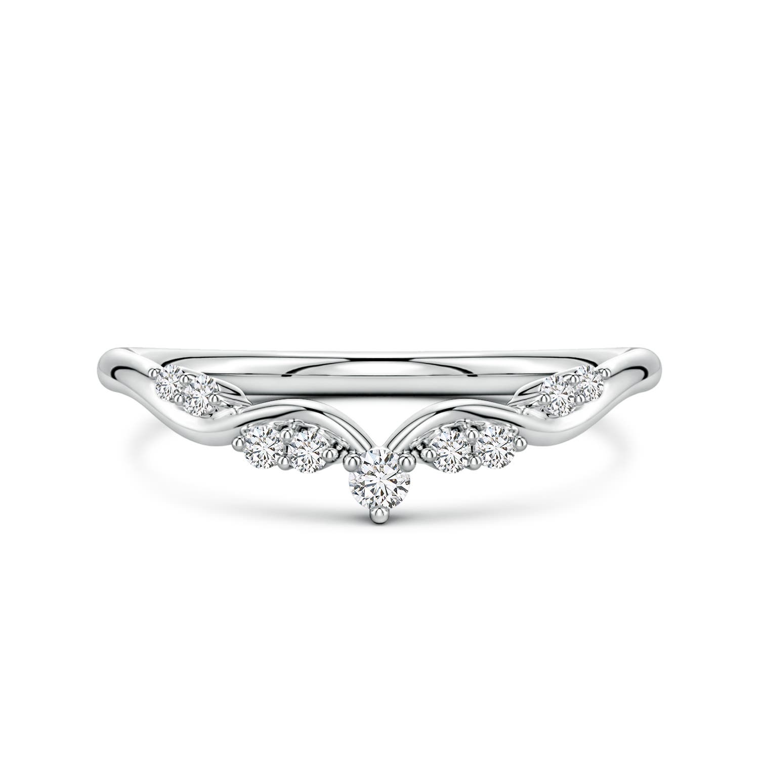 2.1mm HSI2 Prong-Set Round Diamond Crown Wedding Ring in P950 Platinum