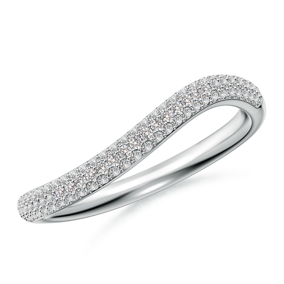 1mm IJI1I2 Diamond Curved Stackable Wedding Ring in 18K White Gold 