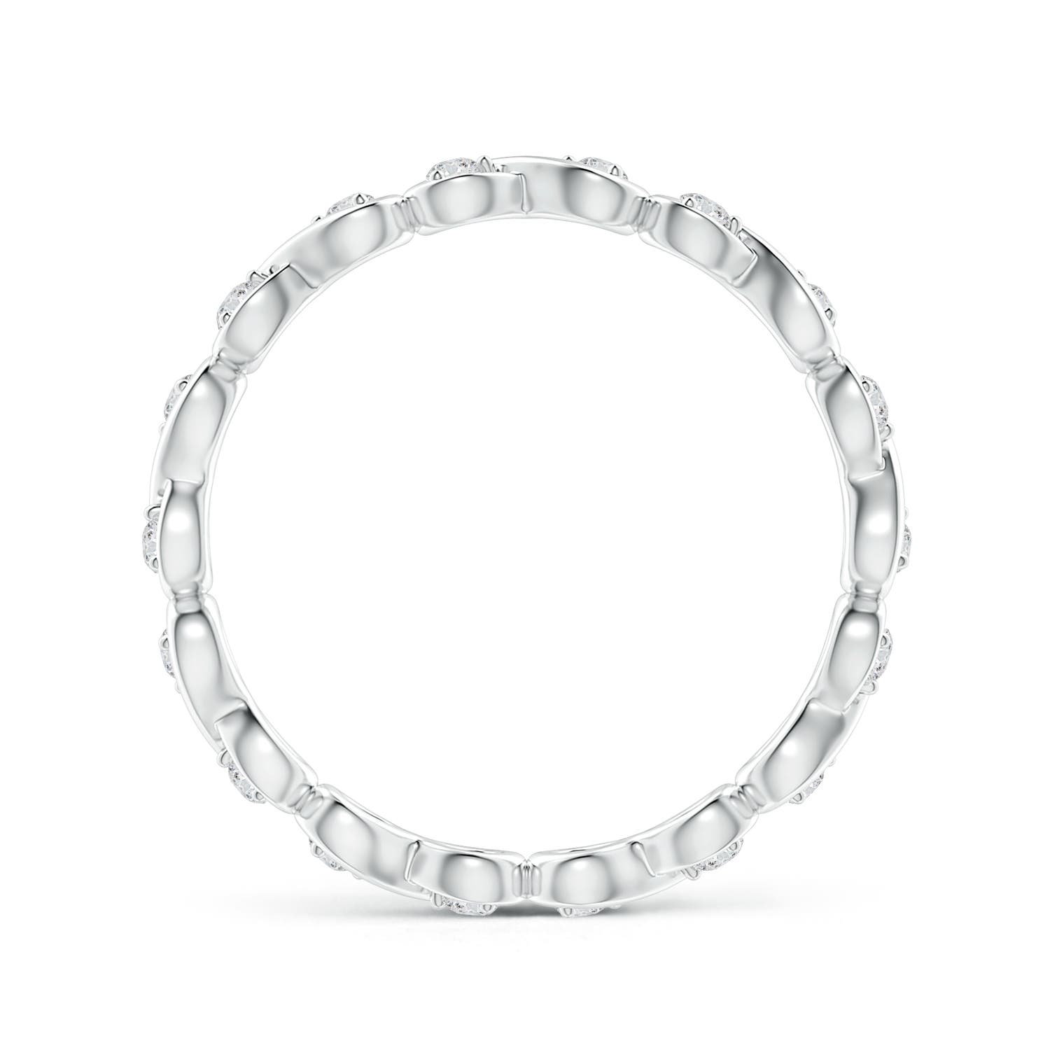 1.5mm HSI2 Prong Set Round Diamond Infinity Knot Wedding Ring in 55 18K White Gold