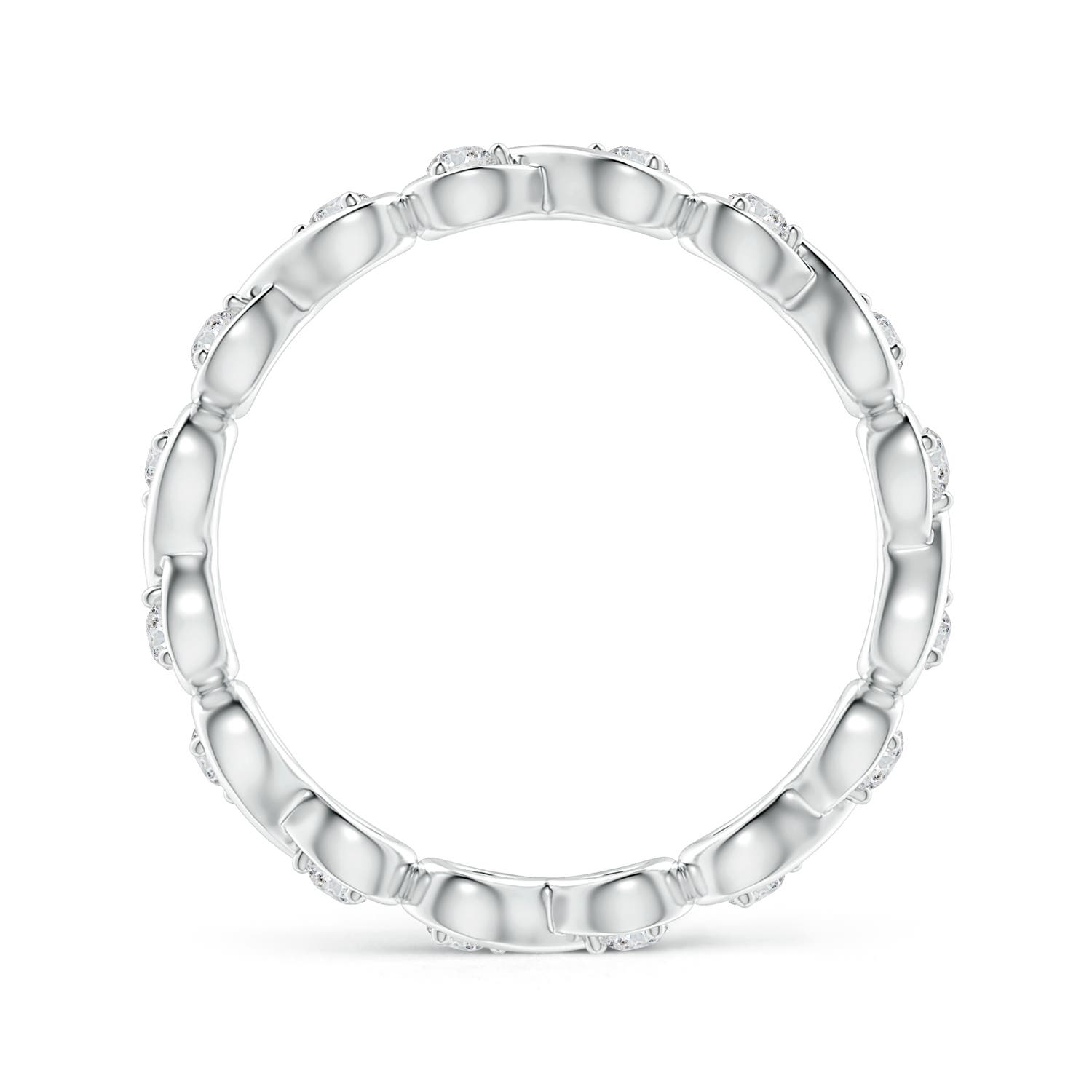 1.8mm HSI2 Prong Set Round Diamond Infinity Knot Wedding Ring in 55 White Gold - side 3