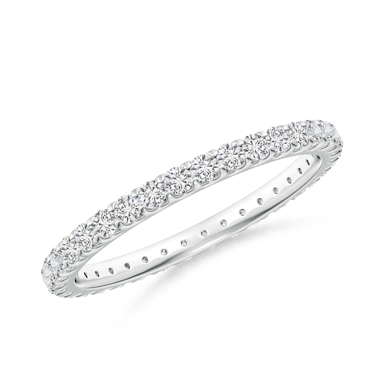 1.7mm HSI2 Shared Prong-Set Diamond Eternity Wedding Band for Her in 60 P950 Platinum