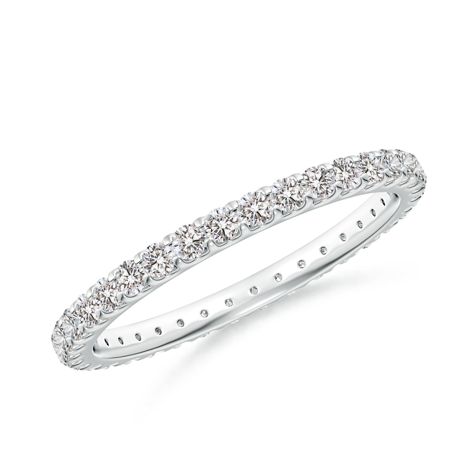 1.7mm IJI1I2 Shared Prong-Set Diamond Eternity Wedding Band for Her in 60 18K White Gold