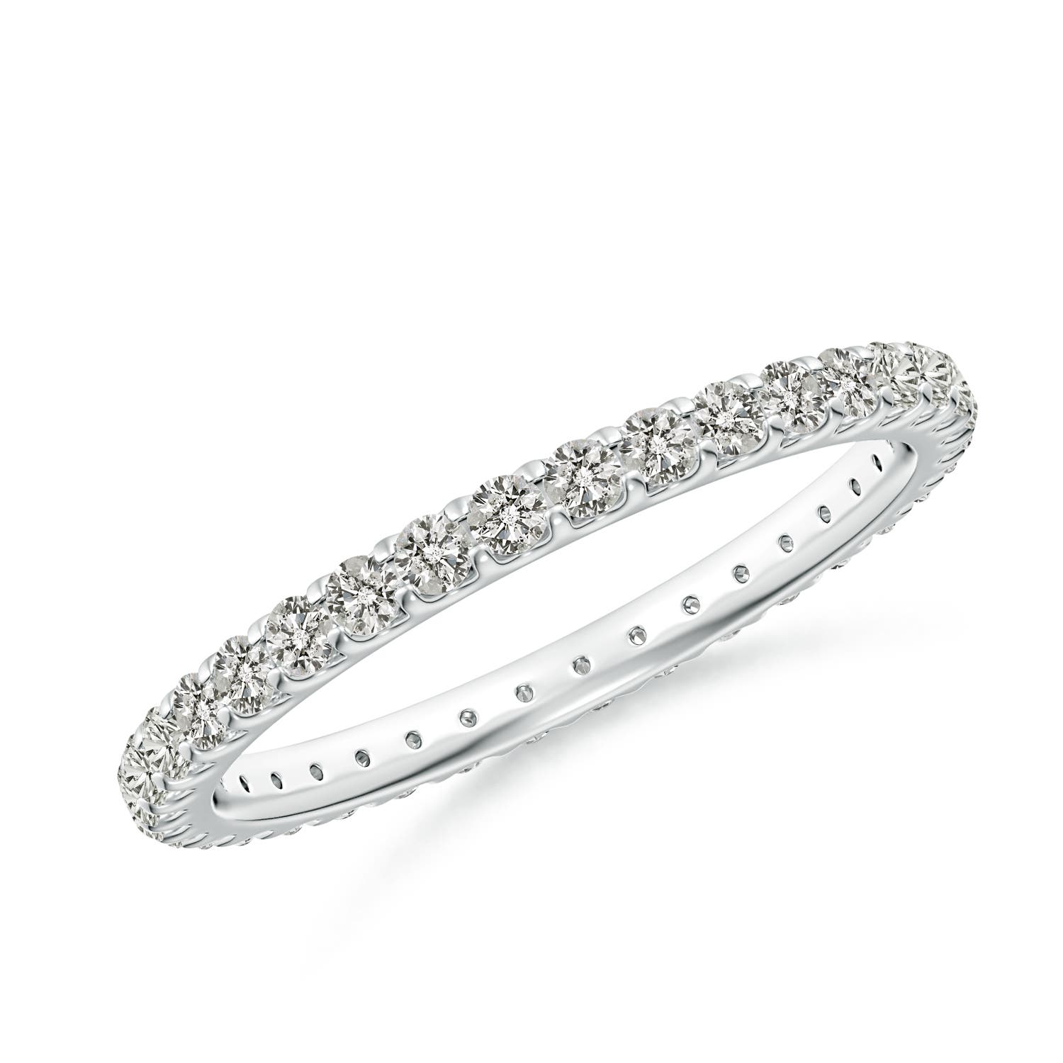 1.7mm KI3 Shared Prong-Set Diamond Eternity Wedding Band for Her in 60 White Gold