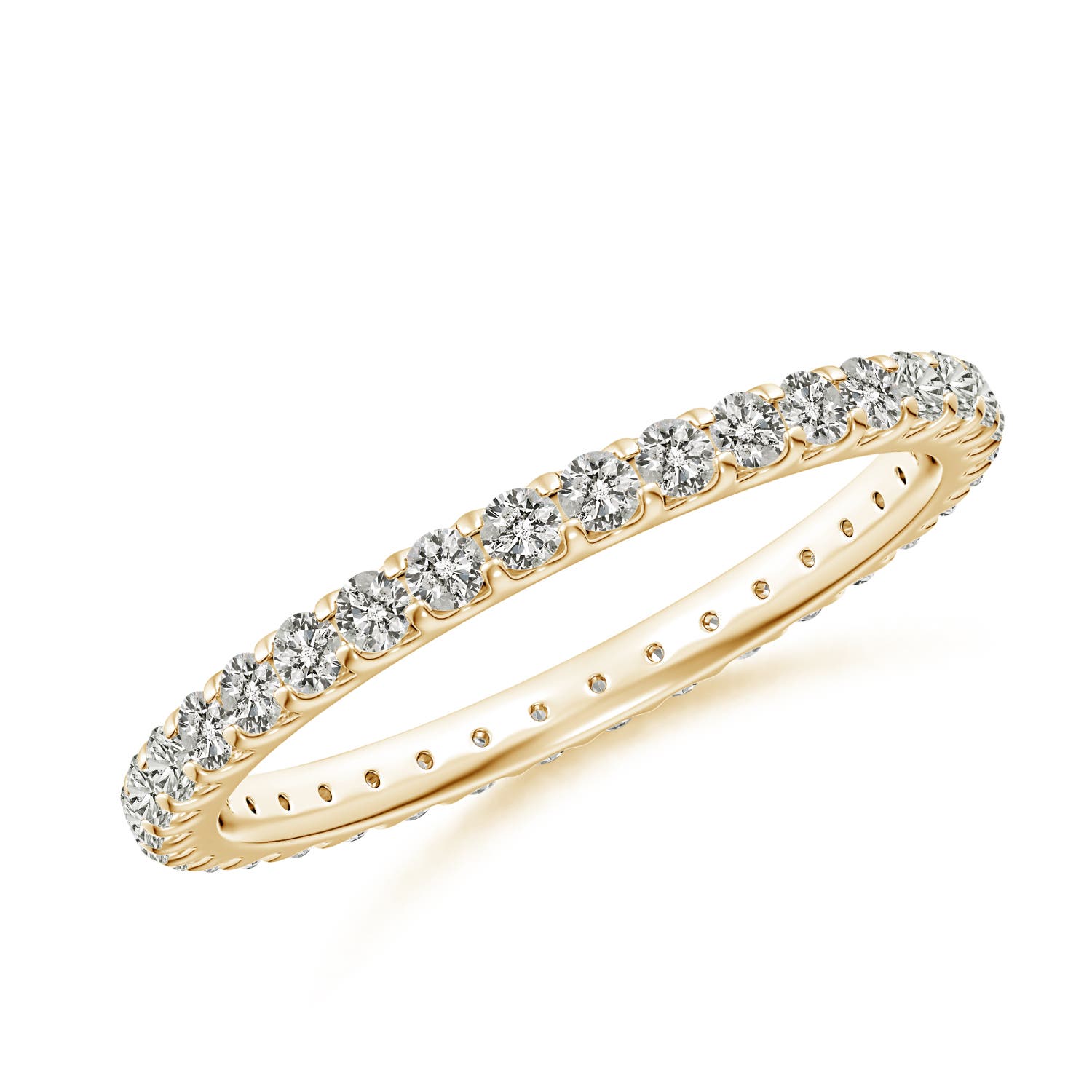 1.7mm KI3 Shared Prong-Set Diamond Eternity Wedding Band for Her in 70 18CT Yellow Gold