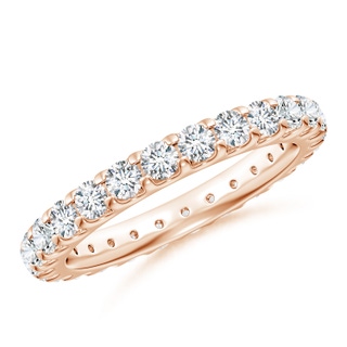 2.8mm GVS2 Shared Prong-Set Diamond Eternity Wedding Band for Her in 55 Rose Gold