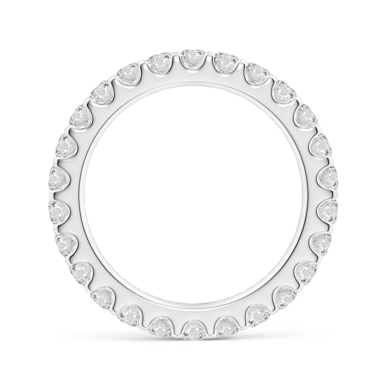 2.8mm HSI2 Shared Prong-Set Diamond Eternity Wedding Band for Her in 55 18K White Gold