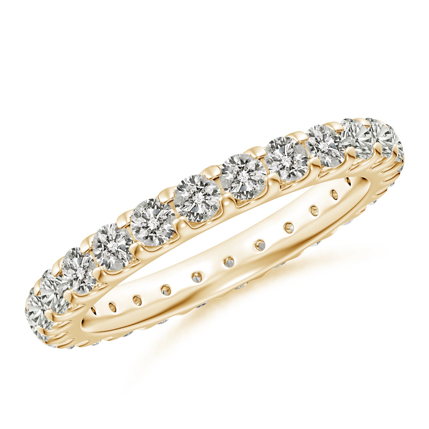 2.8mm KI3 Shared Prong-Set Diamond Eternity Wedding Band for Her in 55 18K Yellow Gold
