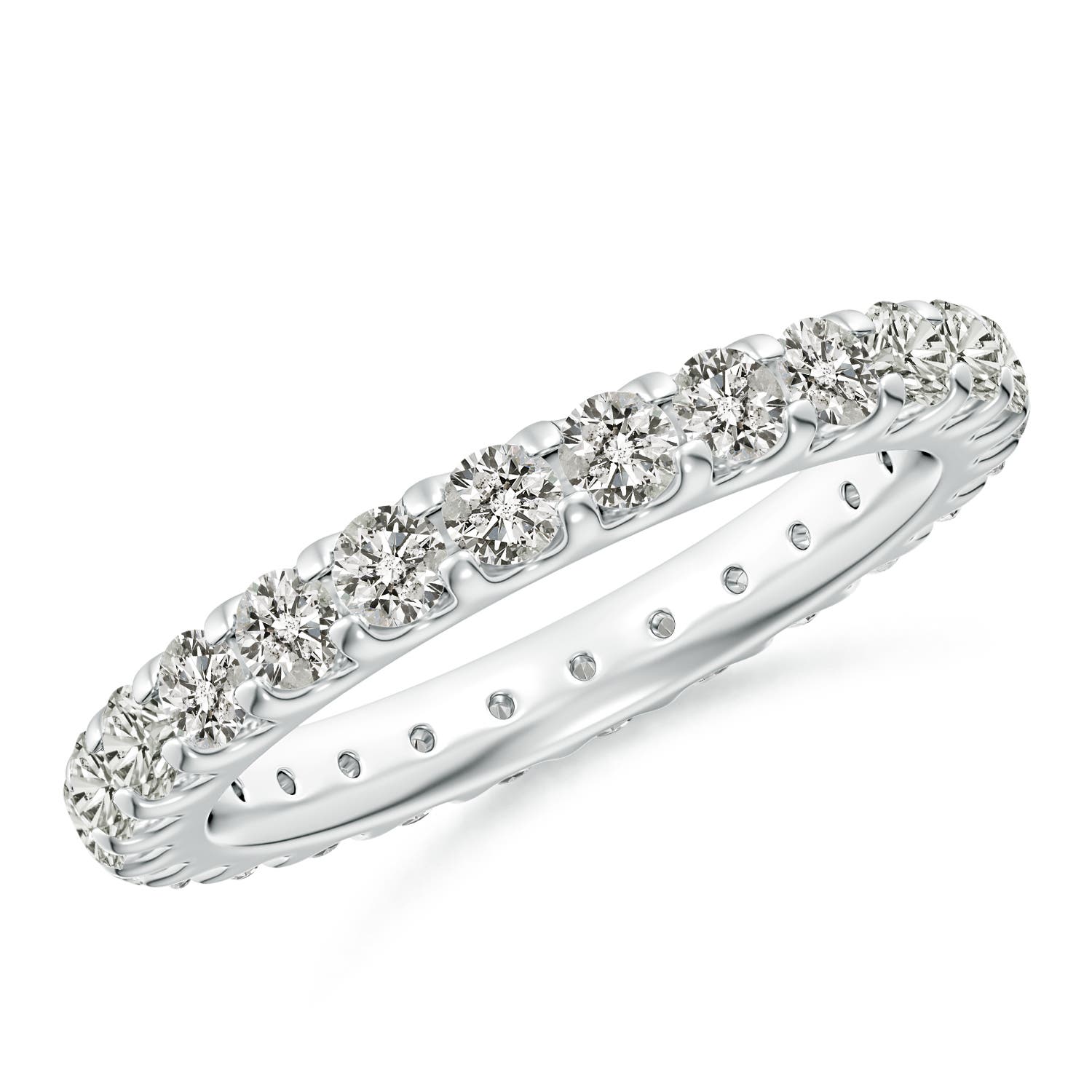 2.8mm KI3 Shared Prong-Set Diamond Eternity Wedding Band for Her in 55 White Gold