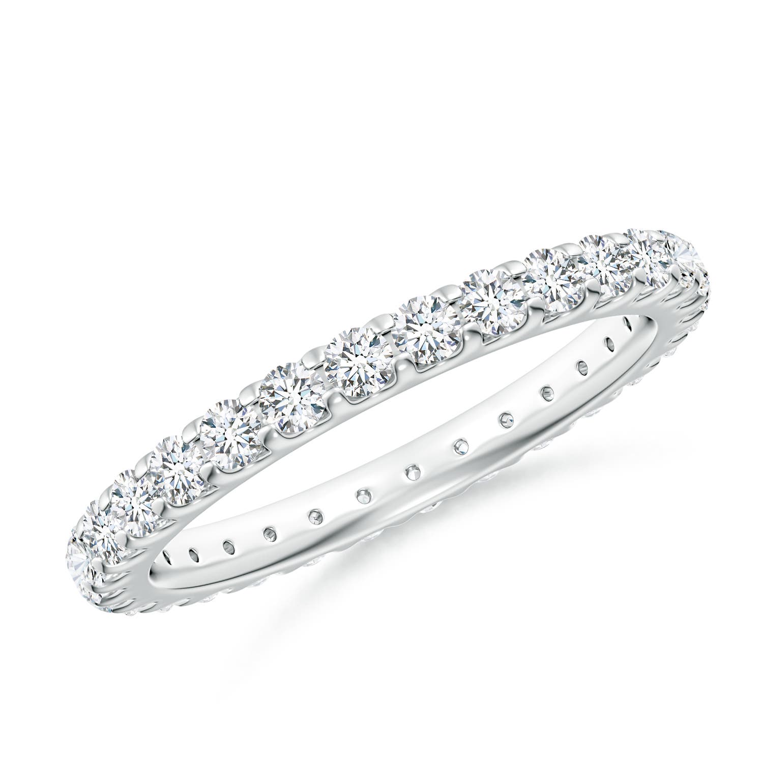 2mm GVS2 Shared Prong-Set Diamond Eternity Wedding Band for Her in 65 White Gold