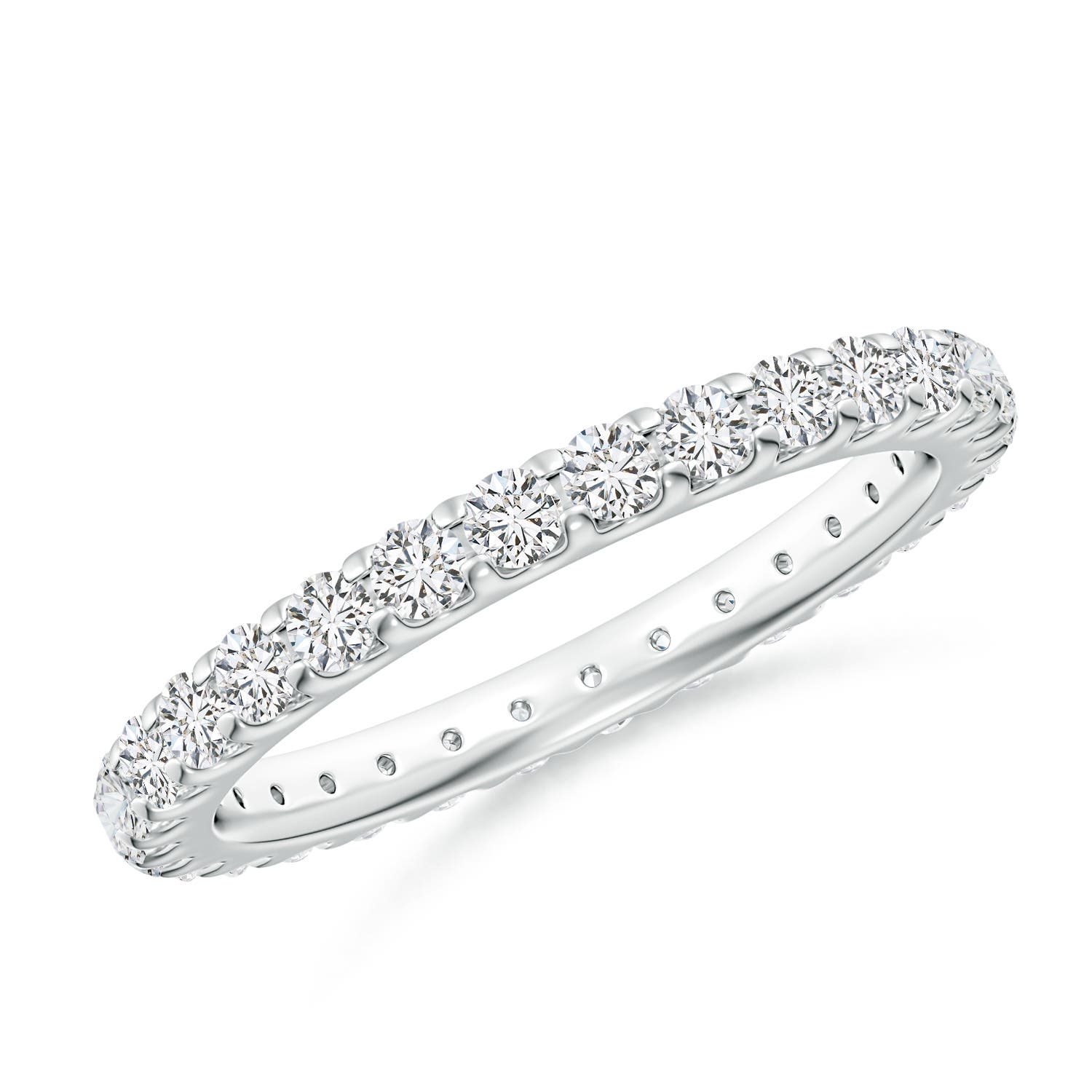 2mm HSI2 Shared Prong-Set Diamond Eternity Wedding Band for Her in 55 White Gold