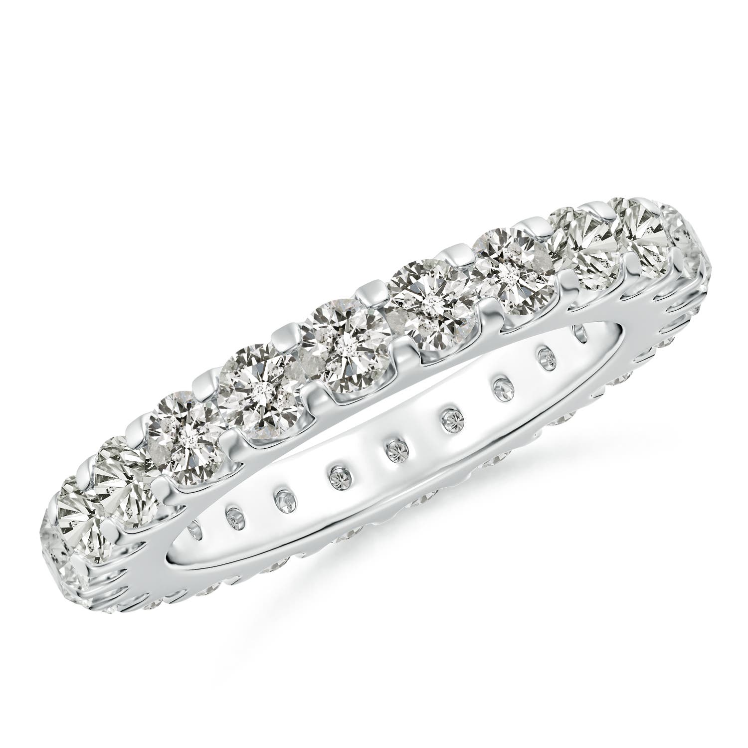 3mm KI3 Shared Prong-Set Diamond Eternity Wedding Band for Her in 55 White Gold