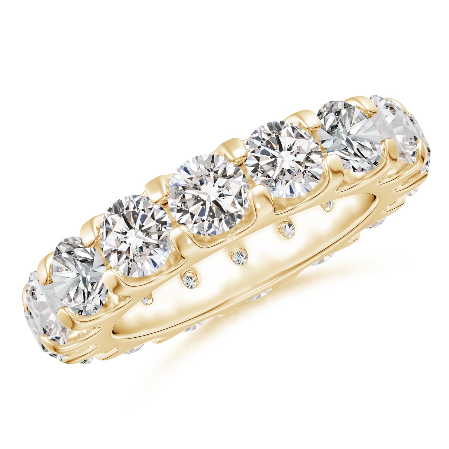 4.5mm IJI1I2 Shared Prong-Set Diamond Eternity Wedding Band for Her in 55 Yellow Gold