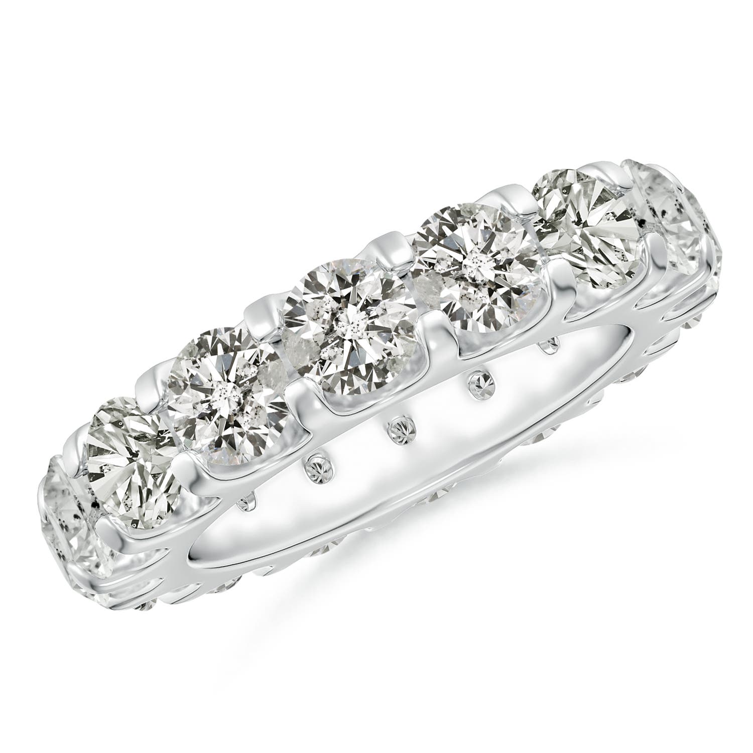 4.5mm KI3 Shared Prong-Set Diamond Eternity Wedding Band for Her in 55 White Gold