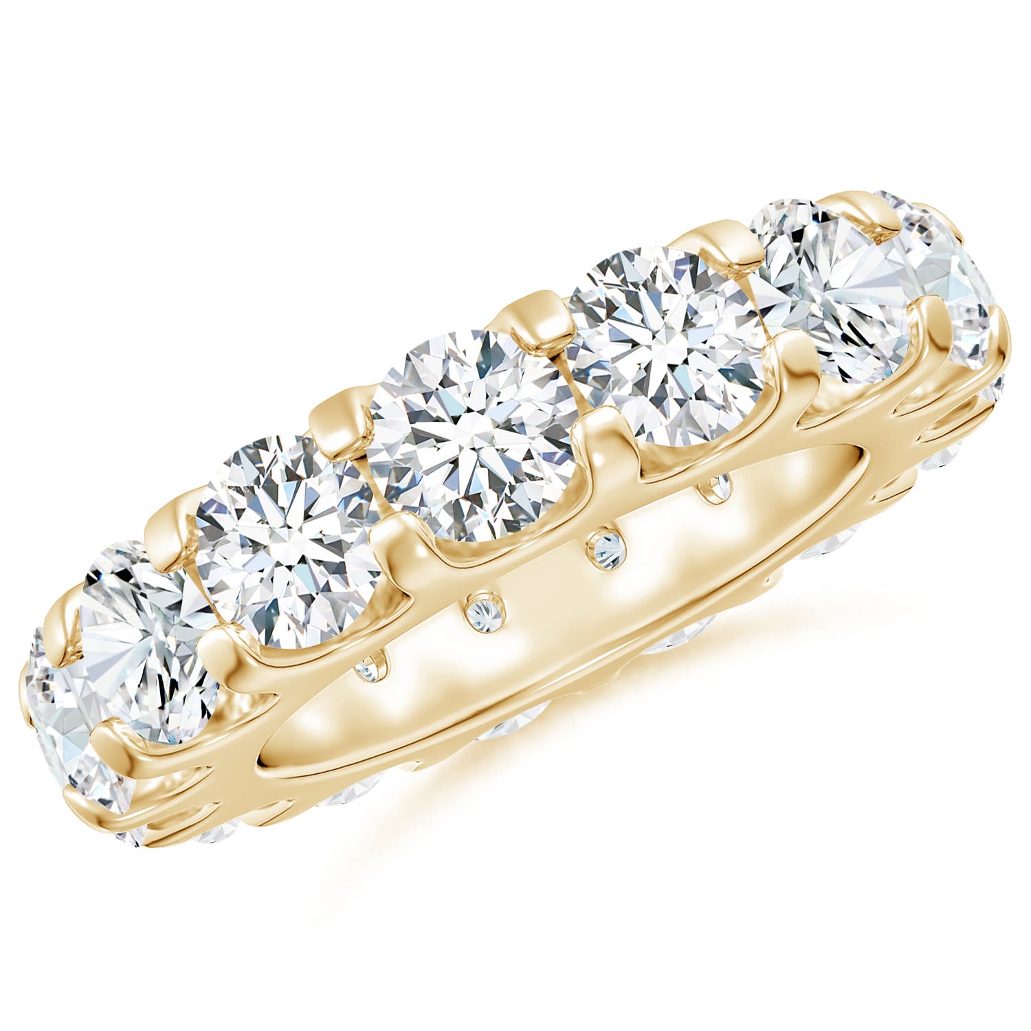 5.1mm GVS2 Shared Prong-Set Diamond Eternity Wedding Band for Her in 70 18K Yellow Gold