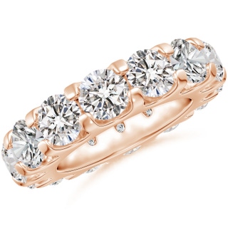 5.4mm IJI1I2 Shared Prong-Set Diamond Eternity Wedding Band for Her in 55 18K Rose Gold