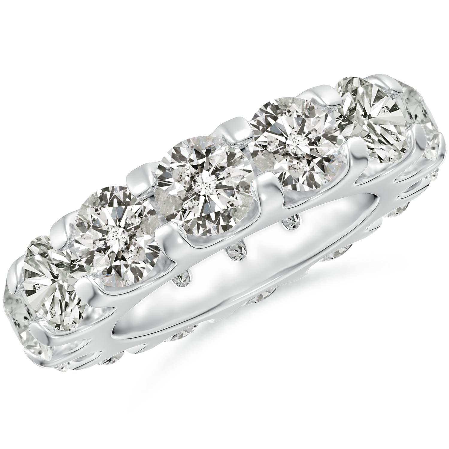 5.4mm KI3 Shared Prong-Set Diamond Eternity Wedding Band for Her in 55 White Gold