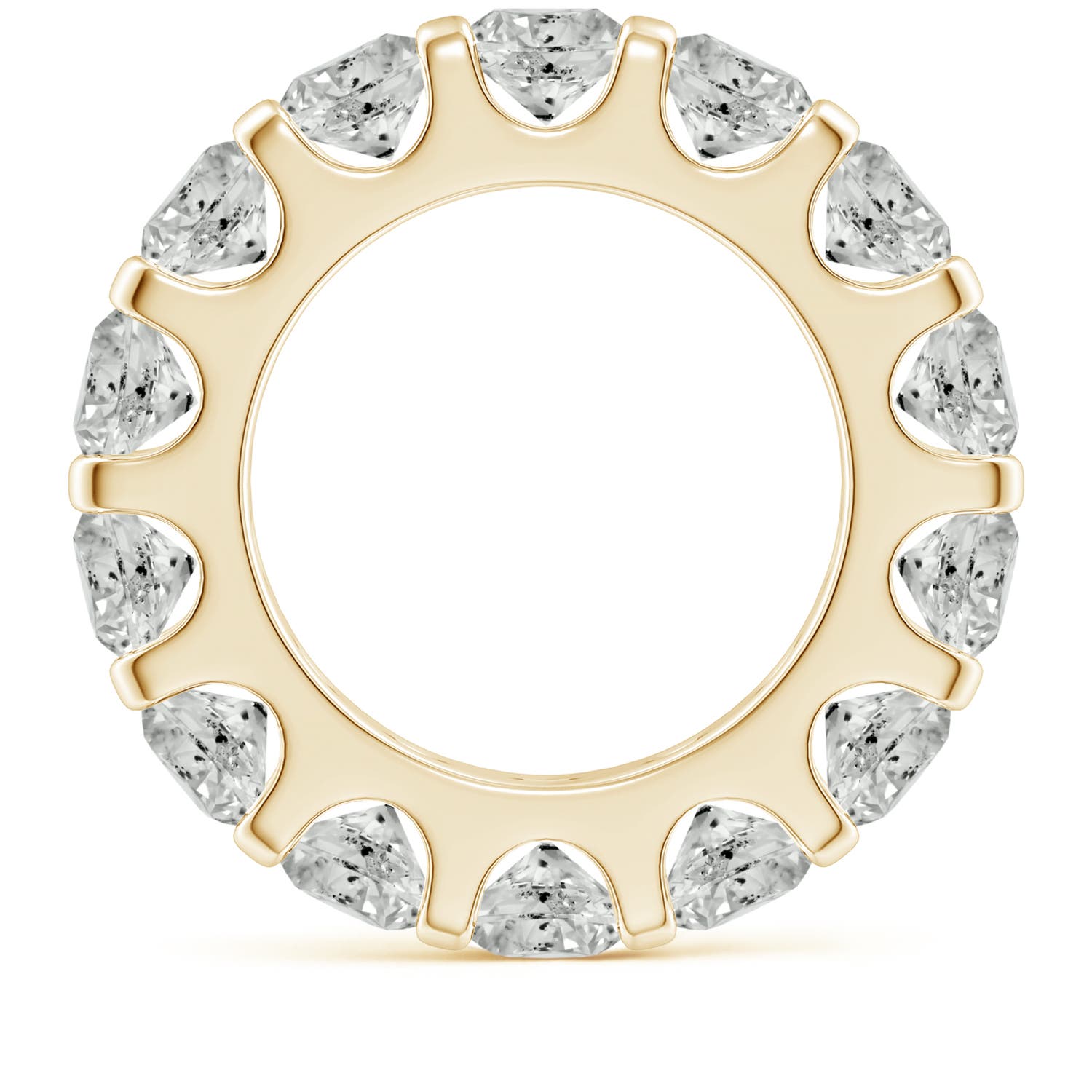 5.4mm KI3 Shared Prong-Set Diamond Eternity Wedding Band for Her in 75 Yellow Gold - side 3
