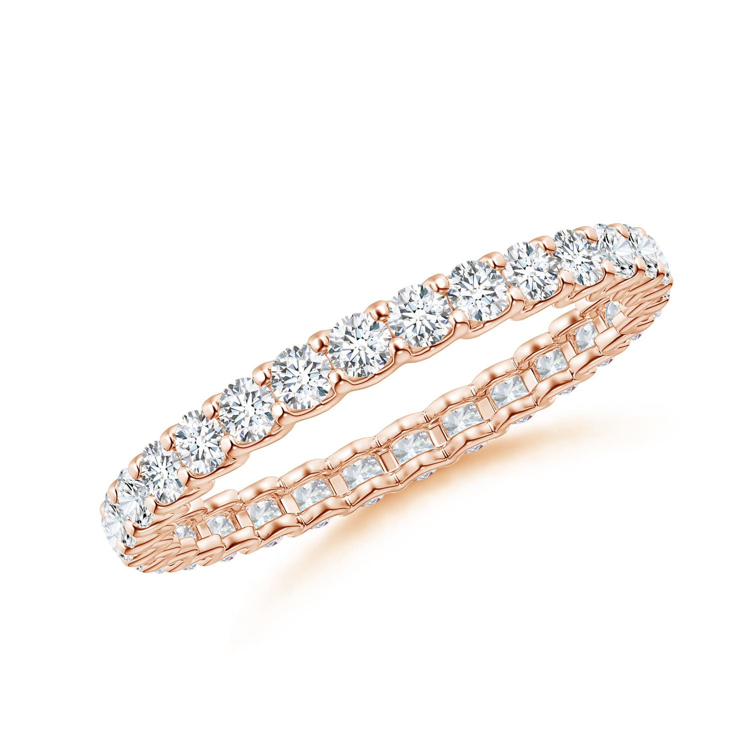 2mm GVS2 Prong Set Diamond Full Eternity Wedding Ring in 55 Rose Gold