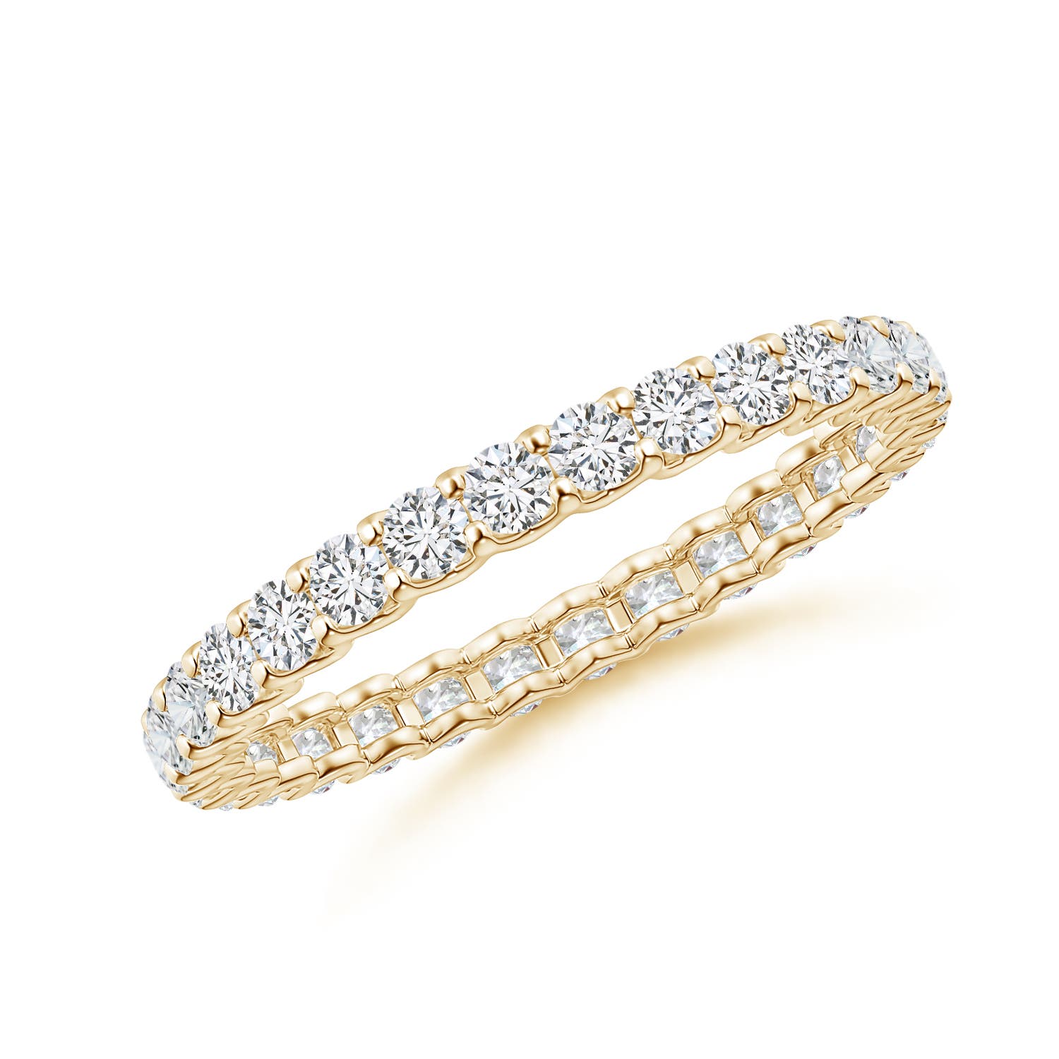 2mm HSI2 Prong Set Diamond Full Eternity Wedding Ring in 55 Yellow Gold