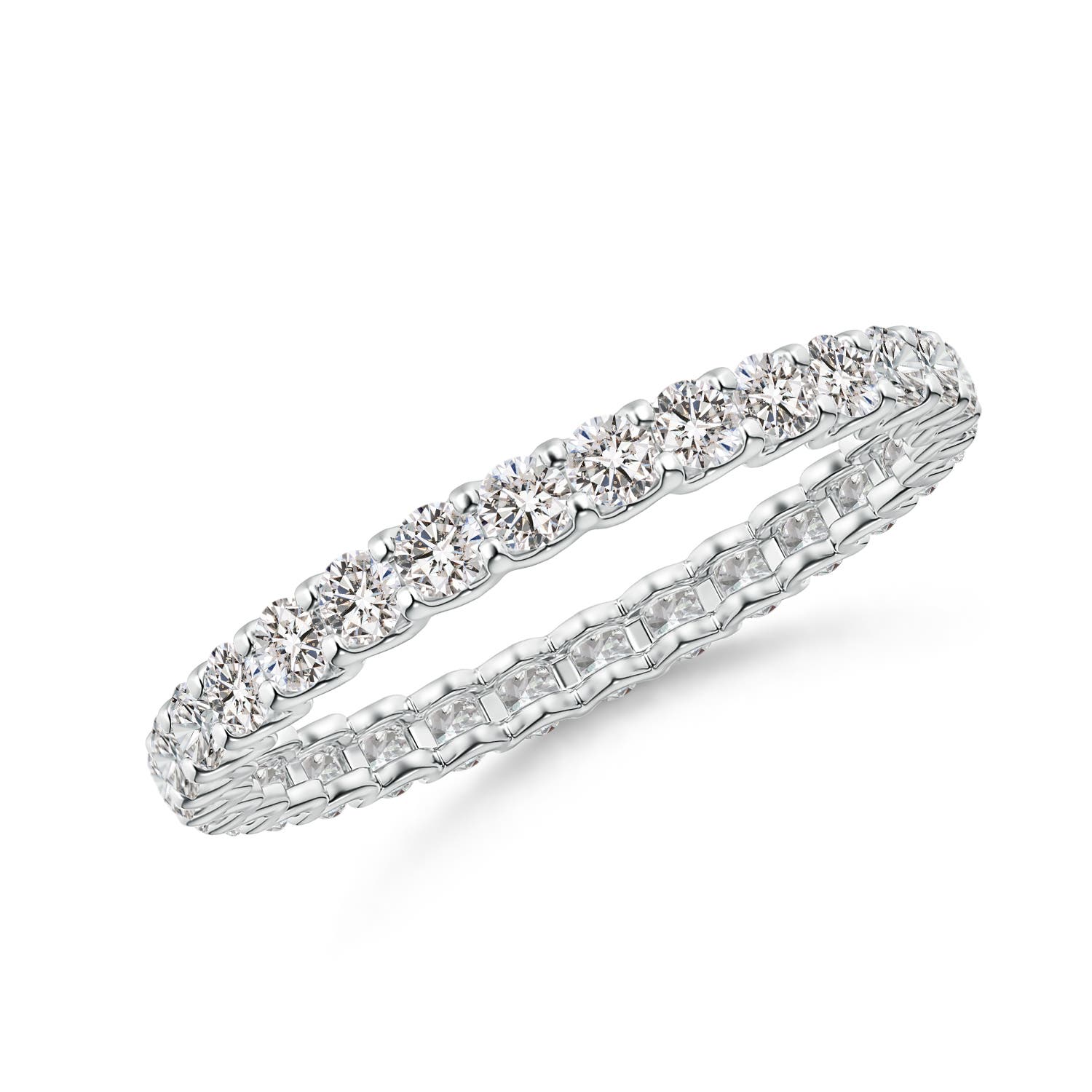 2mm IJI1I2 Prong Set Diamond Full Eternity Wedding Ring in 55 18K White Gold