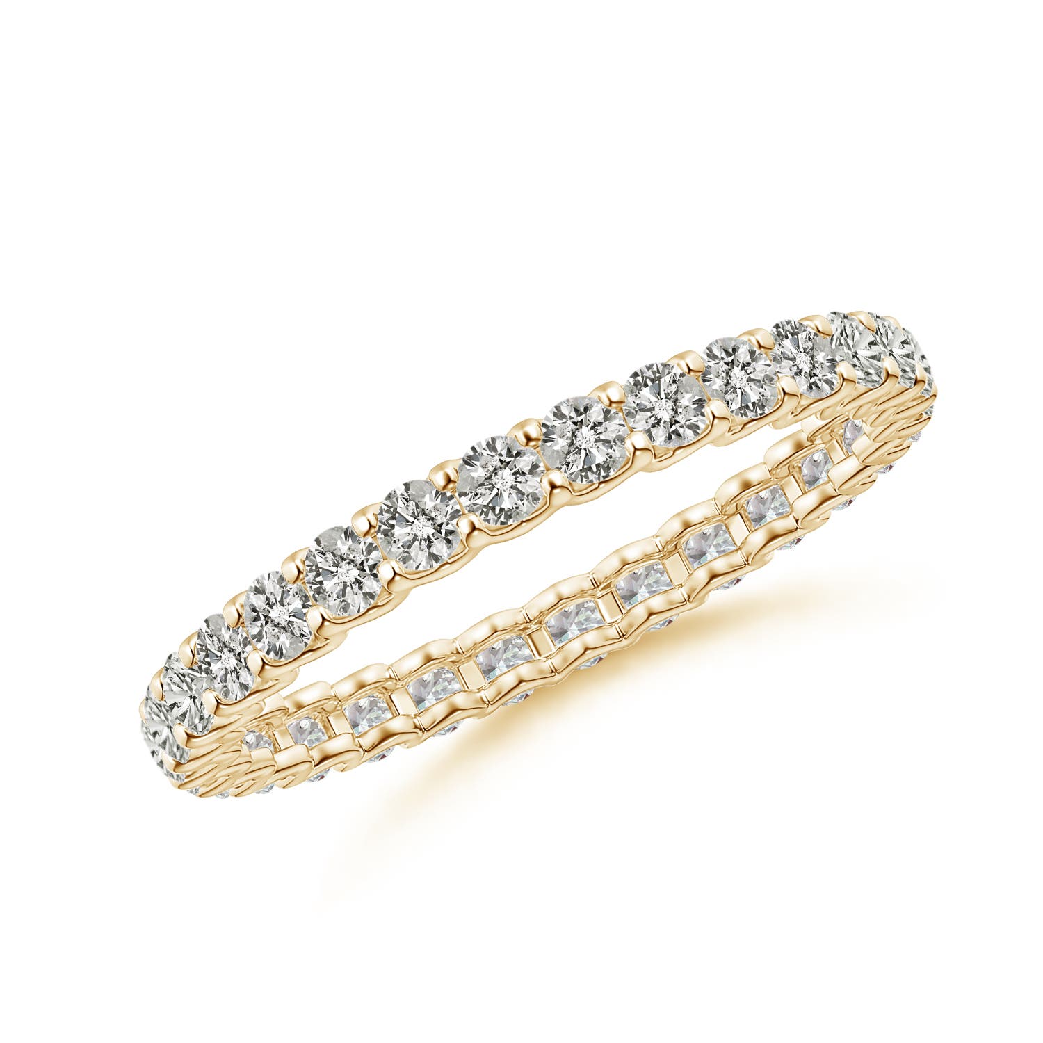 2mm KI3 Prong Set Diamond Full Eternity Wedding Ring in 55 Yellow Gold