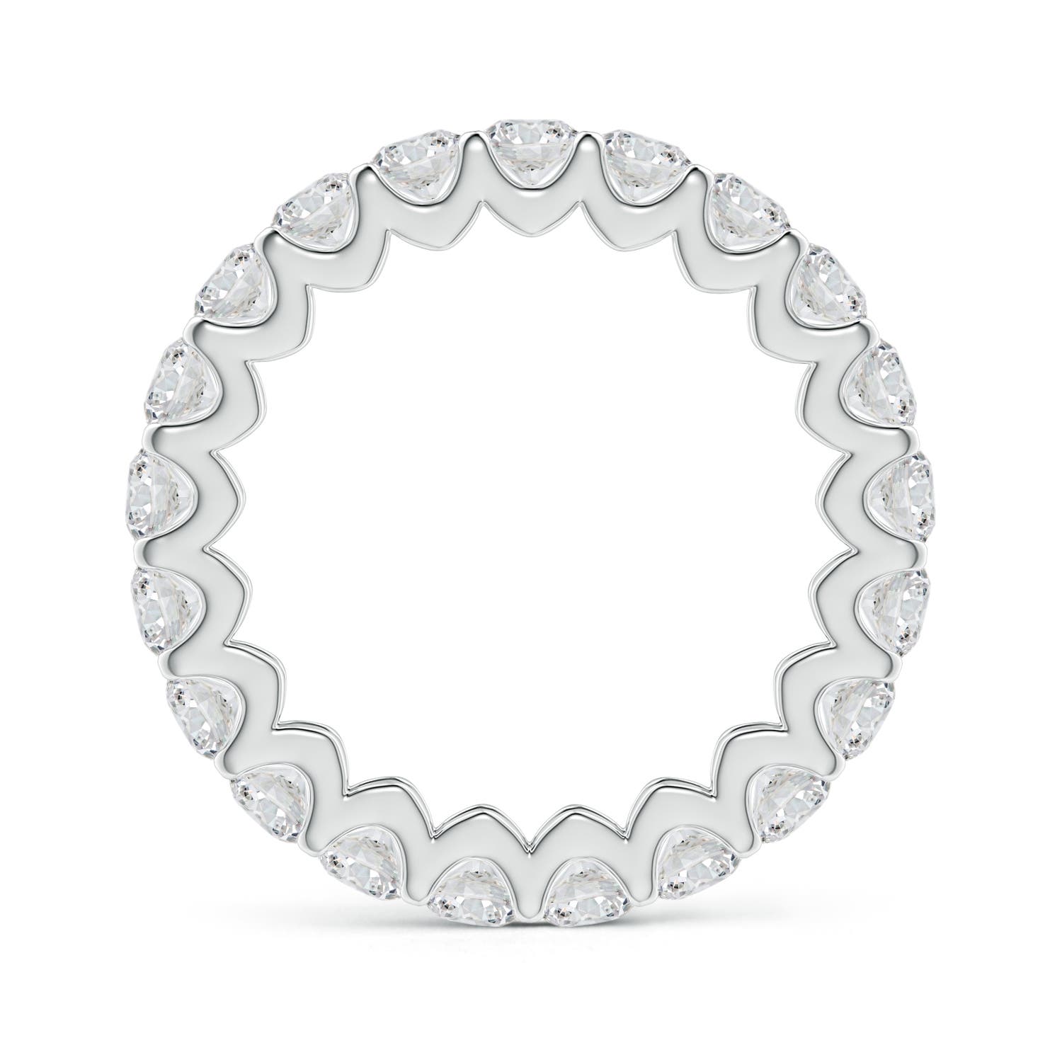 3.4mm HSI2 Prong Set Diamond Full Eternity Wedding Ring in 55 18K White Gold