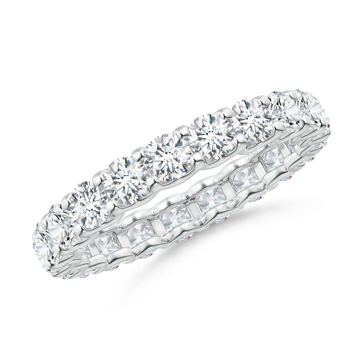 3mm GVS2 Prong Set Diamond Full Eternity Wedding Ring in 55 18K White Gold