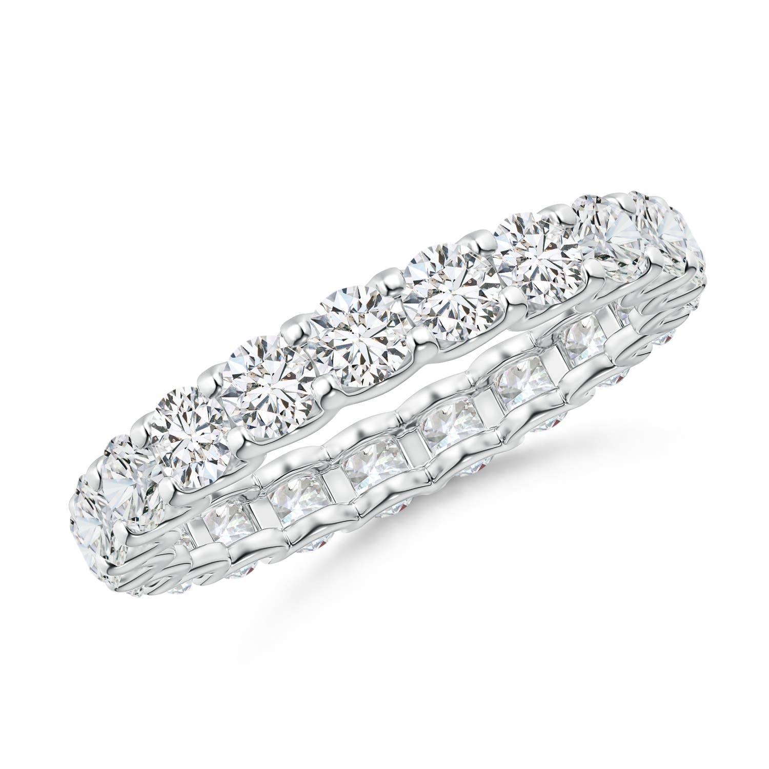 3mm HSI2 Prong Set Diamond Full Eternity Wedding Ring in 75 White Gold