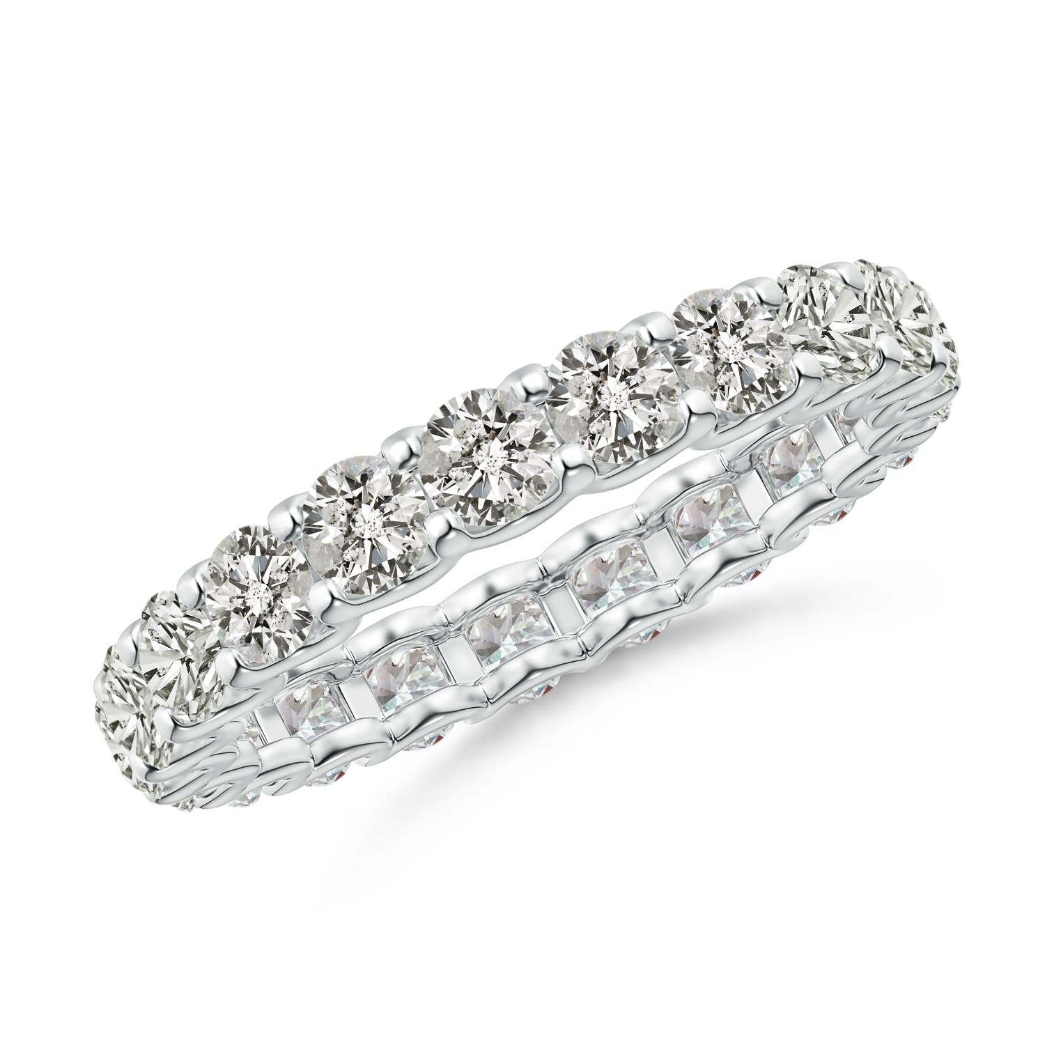 3mm KI3 Prong Set Diamond Full Eternity Wedding Ring in 55 White Gold