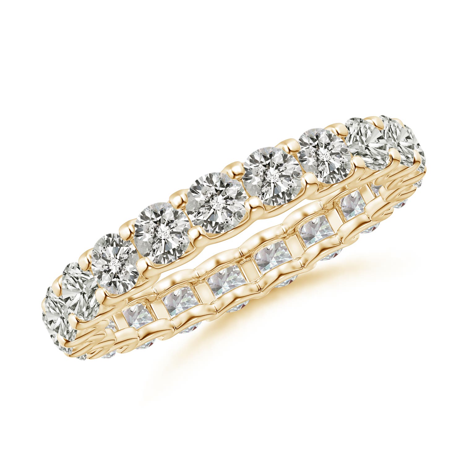3mm KI3 Prong Set Diamond Full Eternity Wedding Ring in 55 Yellow Gold