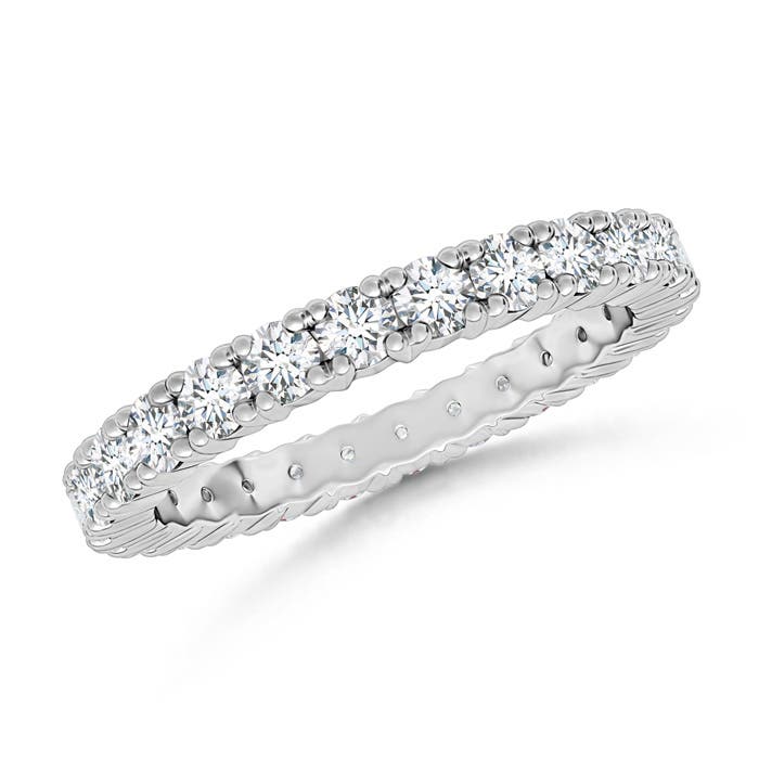 2.4mm GVS2 Round Diamond Full Eternity Wedding Ring in 55 18K White Gold