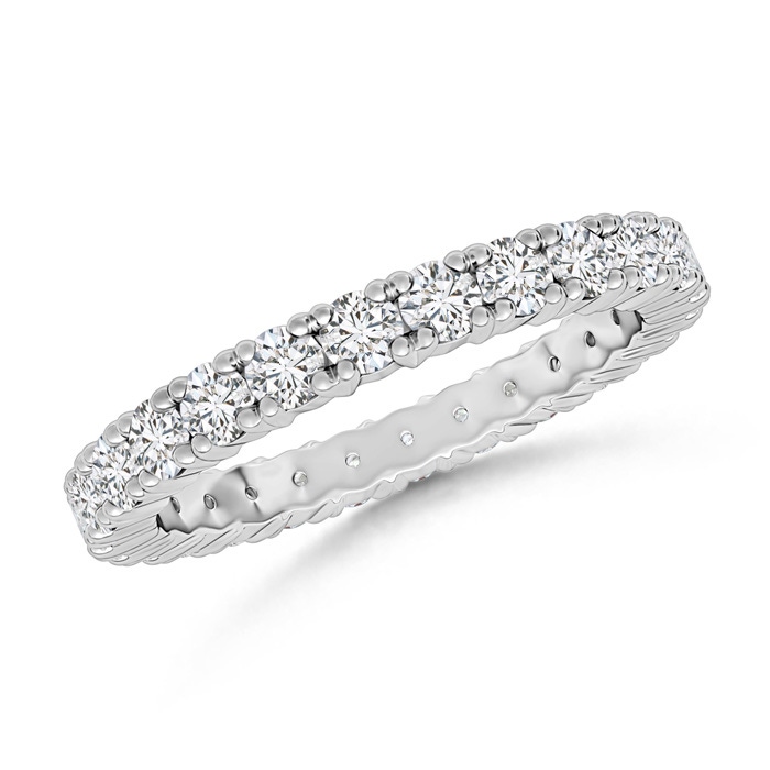 2.4mm HSI2 Round Diamond Full Eternity Wedding Ring in 55 White Gold 
