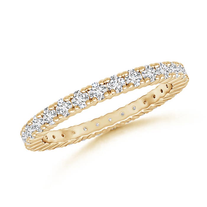 2mm HSI2 Round Diamond Full Eternity Wedding Ring in 55 Yellow Gold