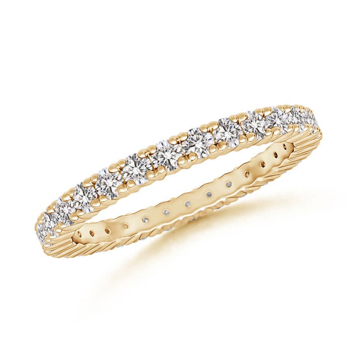 2mm IJI1I2 Round Diamond Full Eternity Wedding Ring in 55 Yellow Gold