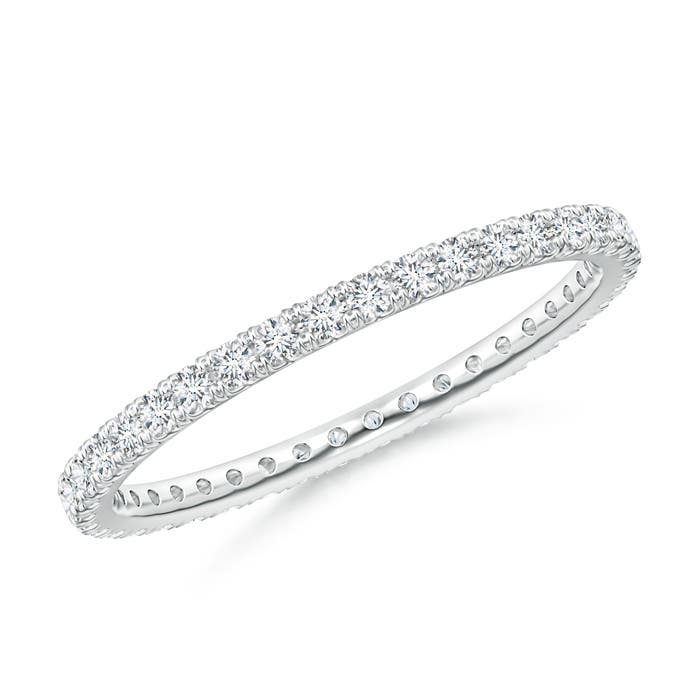 1.4mm GVS2 Fishtail-Set Diamond Eternity Wedding Ring in 65 White Gold