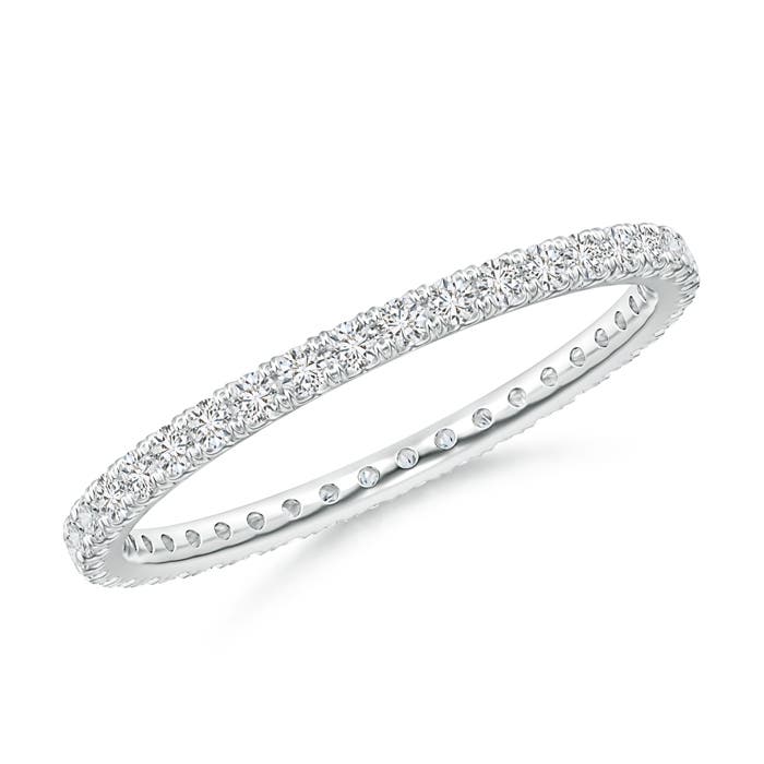 1.4mm HSI2 Fishtail-Set Diamond Eternity Wedding Ring in 70 P950 Platinum