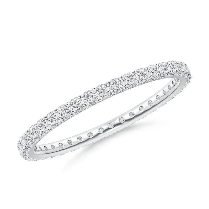 1.4mm HSI2 Fishtail-Set Diamond Eternity Wedding Ring in 70 White Gold 