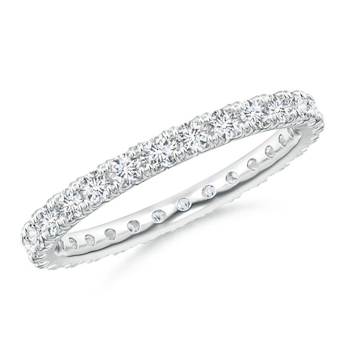 2mm GVS2 Fishtail-Set Diamond Eternity Wedding Ring in 55 White Gold