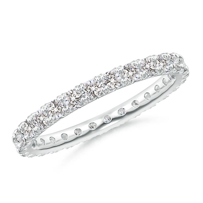 2mm IJI1I2 Fishtail-Set Diamond Eternity Wedding Ring in 55 White Gold
