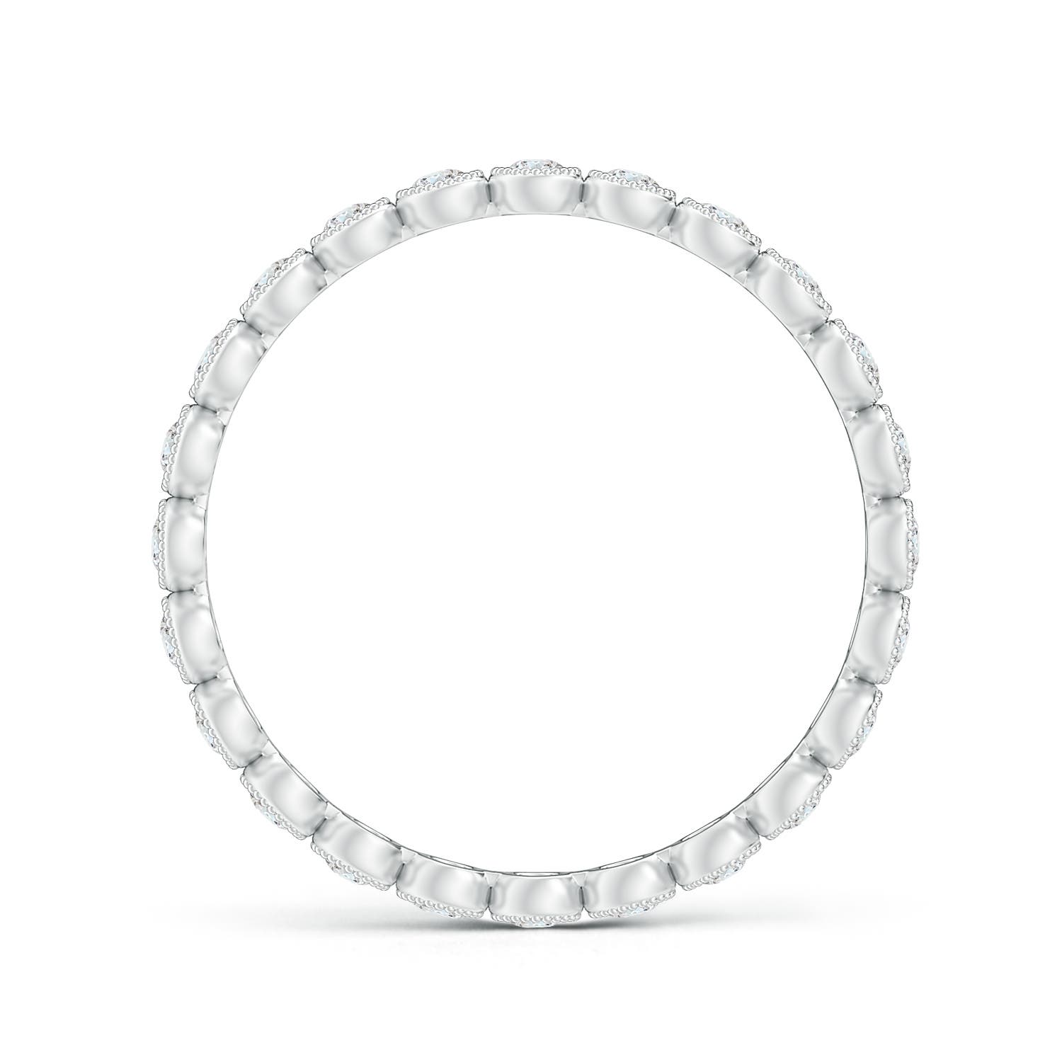 1.4mm GVS2 Milgrain Bezel-Set Diamond Eternity Wedding Ring in 55 P950 Platinum